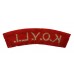 King's Own Yorkshire Light Infantry (K.O.Y.L.I.) Cloth Shoulder Title