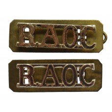 Pair of Royal Army Ordnance Corps (R.A.O.C.) Anodised (Staybrite) Shoulder Titles