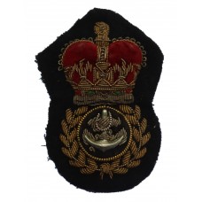 Royal Navy Chief Petty Officer's Bullion Cap Badge - Queen's Crow