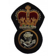 Royal Navy Petty Officer's Bullion Cap Badge - Queen's Crown