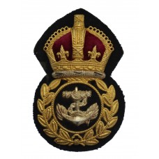 Royal Navy Chief Petty Officer's Gilt Metal Economy Cap Badge - K