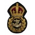 Royal Navy Chief Petty Officer's Gilt Metal Economy Cap Badge - King's Crown