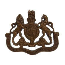 King's Own Royal Regiment Norfolk Yeomanry Officer's Service Dress Collar Badge - King's Crown