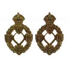 Pair of Royal Electrical & Mechanical Engineers (R.E.M.E.) Collar Badges - King's Crown (1st Pattern)