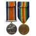 WW1 British War & Victory Medal Pair - Pte. G. Simmons, Rifle Brigade - Wounded