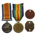 WW1 British War & Victory Medal Pair & Dog Tags - Spr. D. Mitchell, Railway Operating Div. Royal Engineers - Died 12/3/1918