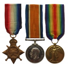 WW1 1914-15 Star Casualty Medal Trio - Pte. F.W. Phillips, Royal 