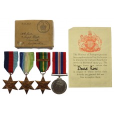 WW2 Merchant Navy Casualty Medal Group of Four - Chief Engineer Officer David Rose, Merchant Navy - K.I.A. 11/11/42