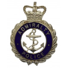 Admiralty Police Senior Officer's Enamelled Cap Badge - Queen's Crown