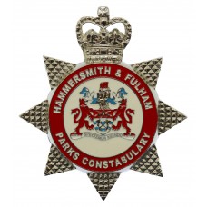 Hammersmith & Fulham Parks Constabulary Enamelled Cap Badge - Queen's Crown