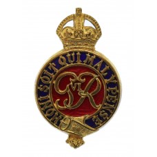 George VI Household Cavalry Officer's Gilt & Enamel Cap Badge