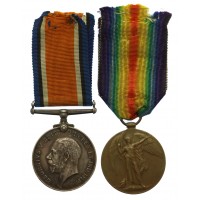 WW1 British War & Victory Medal Pair - Pte. J.S. Lawton, Manchester Regiment