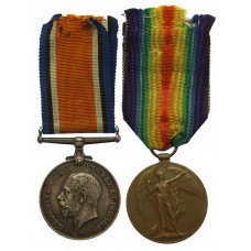 WW1 British War & Victory Medal Pair - Pte. J.S. Lawton, Manchester Regiment