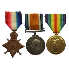 WW1 1914-15 Star Medal Trio - L.Cpl. G.H. Haines, 9th Bn. Essex R