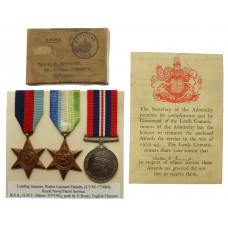 WW2 Casualty Medal Group of Three with Box and Condolence Slip - 