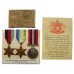 WW2 Casualty Medal Group of Three with Box and Condolence Slip - Leading Seaman W.L. Emmitt, Royal Naval Patrol Service - K.I.A. 9/7/42