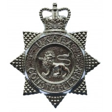 United Kingdom Atomic Energy Authority (U.K.A.E.A.) Constabulary Chrome Star Cap Badge - Queen's Crown