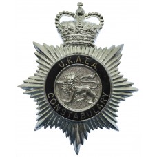 United Kingdom Atomic Energy Authority (U.K.A.E.A.) Constabulary Blue Enamelled Helmet Plate - Queen's Crown