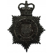 British Transport Police (B.T.P.) Blackened Chrome Helmet Plate - Queen's Crown