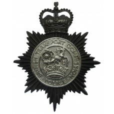 British Transport Commission Police Blackened Chrome Helmet Plate - Queen's Crown