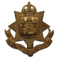 East Surrey Regiment WW1 All Brass Economy Cap Badge