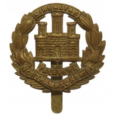 Northamptonshire Regiment WW1 All Brass Economy Cap Badge