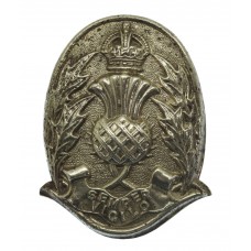 Scottish Police Forces White Metal Cap Badge - King's Crown