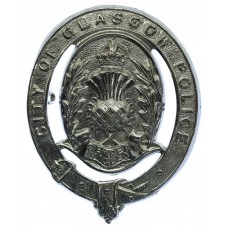 Glasgow City Police Chrome Helmet Plate - King's Crown