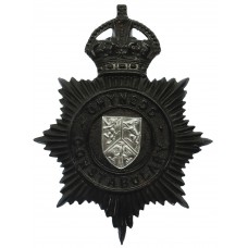 Gwynedd Constabulary Black Helmet Plate - King's Crown