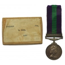 General Service Medal (Clasp - Malaya) in Box of Issue - Pte. R. Kidd, Royal Army Medical Corps