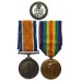  WW1 British War & Victory Medal Pair with Silver War Badge - Pte. C.W. Jebson, Machine Gun Corps - Wounded