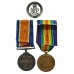  WW1 British War & Victory Medal Pair with Silver War Badge - Pte. C.W. Jebson, Machine Gun Corps - Wounded