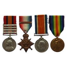 Queen's South Africa Medal (4 Clasps) and WW1 1914 Mons Star and Bar Medal Trio - Pte. G.O. Lowe, Notts & Derby Regiment (Sherwood Foresters)