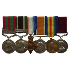 1895 IGS (Punjab Frontier 1897-98), Tibet Medal (Clasp - Gyantse), WW1 1914-15 Star Trio and Army LS&GC Medal Group of Six - W.O.II. A.H. Taylor, 7th Mtn By. Royal Artillery