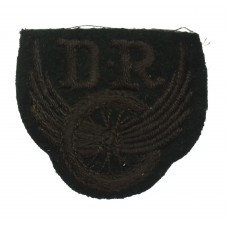 British Army Despatch Rider (D.R.) Winged Wheel Cloth Proficiency Arm Badge (Rifle Regiments)