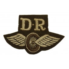 British Army Despatch Rider (D.R.) Winged Wheel Cloth Proficiency Arm Badge