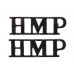 Pair of H.M.Prison Service (H.M.P.) Chrome Shoulder Titles