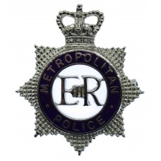 Metropolitan Police Senior Officer's Enamelled Cap Badge - Queen's Crown