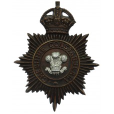 Cheshire Constabulary Black Helmet Plate - King's Crown