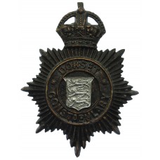 Dorset Constabulary Black Helmet Plate - King's Crown