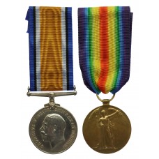 WW1 British War & Victory Medal Pair - Pte. F. Hoskins, 13th 