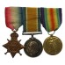 WW1 1914 Mons Star Medal Trio - Pte. G. Holmes, West Yorkshire Regiment