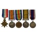 WW1 1914-15 Star Trio, Africa General Service Medal (Clasp - Somaliland 1920) and RFR Long Service & Good Conduct Medal Group of Five - Leading Seaman F.E. Wright, Royal Navy & Royal Fleet Reserve