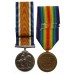 WW1 British War & Victory Medal Pair - Pte. E. Ruddock, Royal Sussex Regiment - Wounded