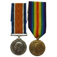 WW1 British War & Victory Medal Pair - Pte. A. Mercer, Manche