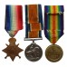 WW1 1914-15 Star Medal Trio - Pte. H. Gates, Hampshire Regiment - Wounded