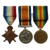 WW1 1914 Mons Star and Bar Medal Trio - Colour Sergeant S.J. Smale, Royal Marine Brigade & Royal Marine Light Infantry