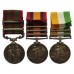 1895 IGS (Clasps - Punjab Frontier 1897-98, Tirah 1897-98), QSA (4 Clasps) and KSA (2 Clasps) Medal Group of Three - Pte. J. Trickett, Derbyshire Regiment (Sherwood Foresters)