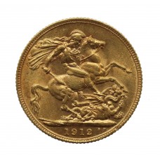 1912 George V 22ct Gold Full Sovereign Coin