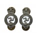 Pair of Isle of Man Constabulary Collar Badges - Queen's Crown (small size)